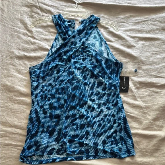 INC International Concepts Blue Fitted Tank Top - Picture 2 of 2